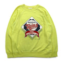 Made in USA 80's BASSETT-WALKER MLB Sweatshirt L Yellow Cotton MINNESOTA TWINS