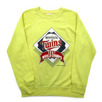 Made in USA 80's BASSETT-WALKER MLB Sweatshirt L Yellow Cotton MINNESOTA TWINS