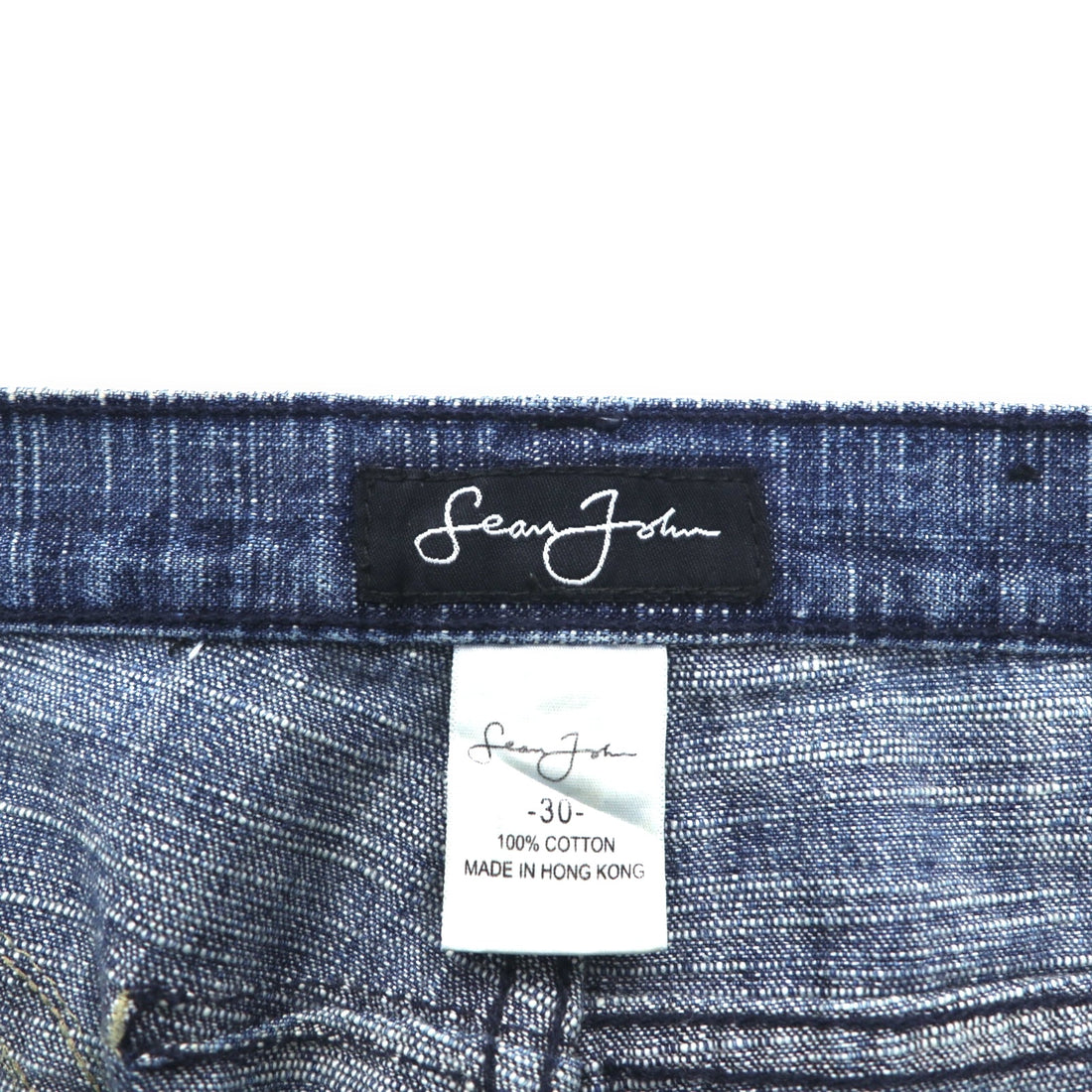 Sean John 00年代 バギー デニムパンツ ジーンズ M インディゴ ブルー コットン ユーズド加工
