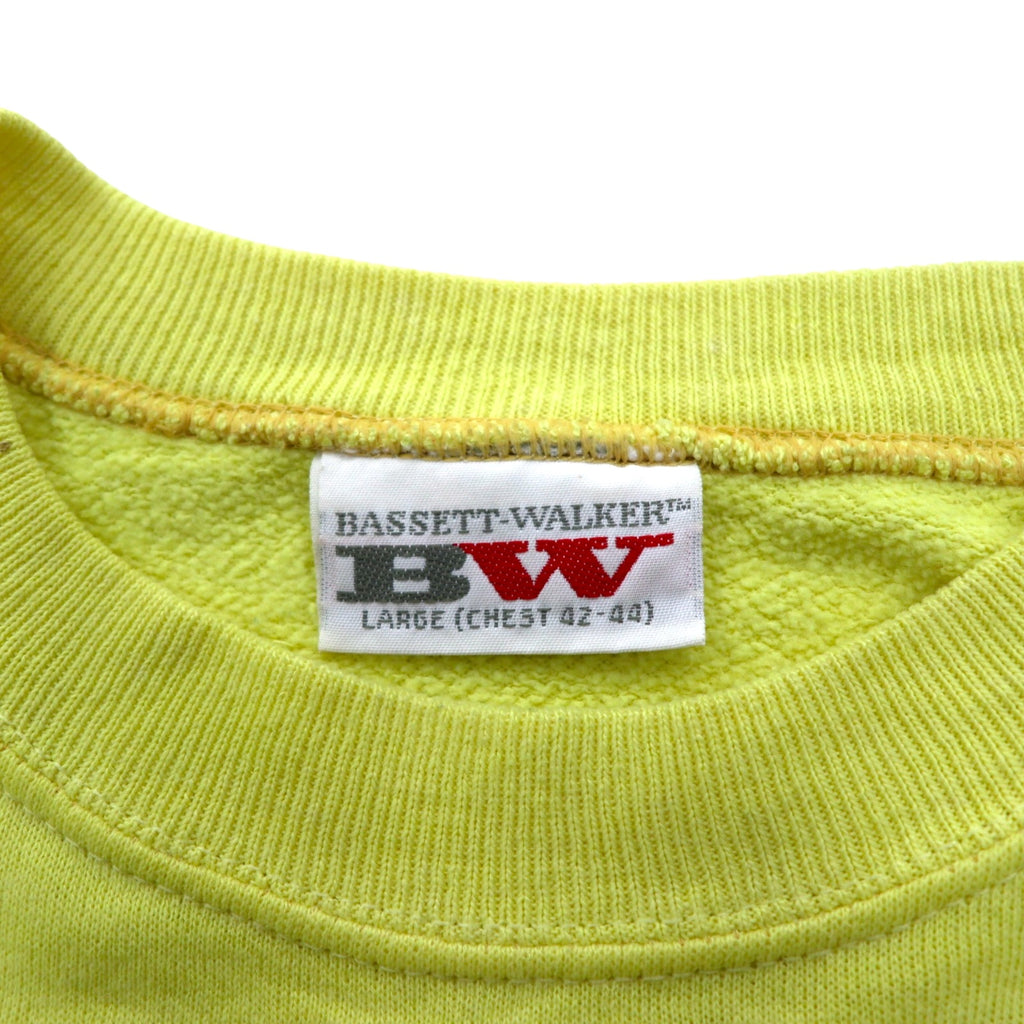 Made in USA 80's BASSETT-WALKER MLB Sweatshirt L Yellow Cotton MINNESOTA TWINS
