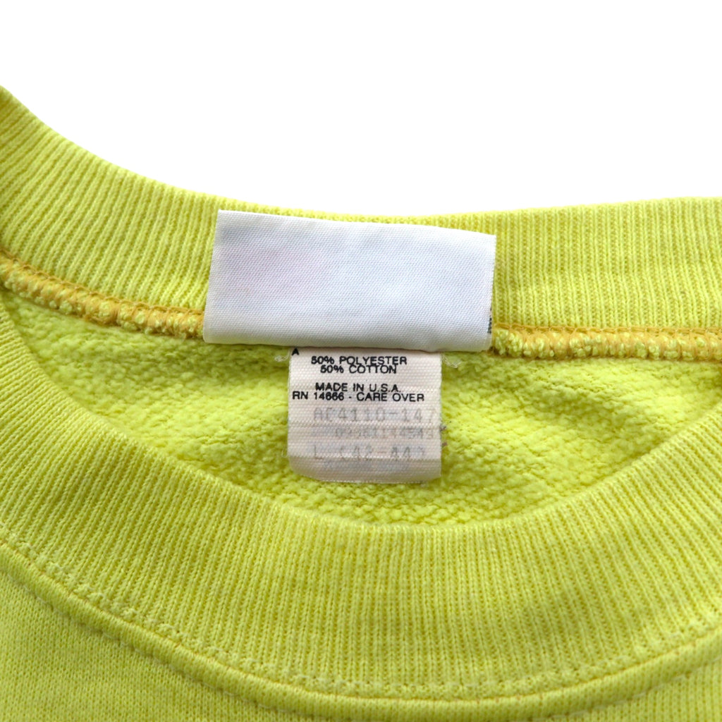 Made in USA 80's BASSETT-WALKER MLB Sweatshirt L Yellow Cotton MINNESOTA TWINS
