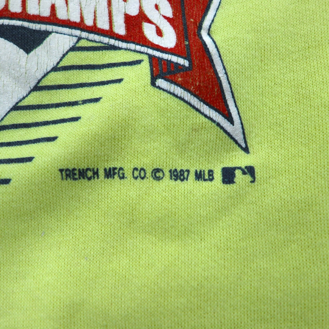 Made in USA 80's BASSETT-WALKER MLB Sweatshirt L Yellow Cotton MINNESOTA TWINS