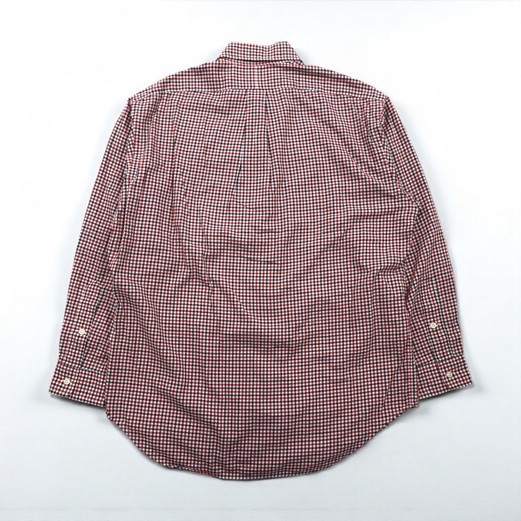 Ralph Lauren 90s Button-Down Shirt, Size L, Red, Blake, Gingham Check, Small Pony Embroidery