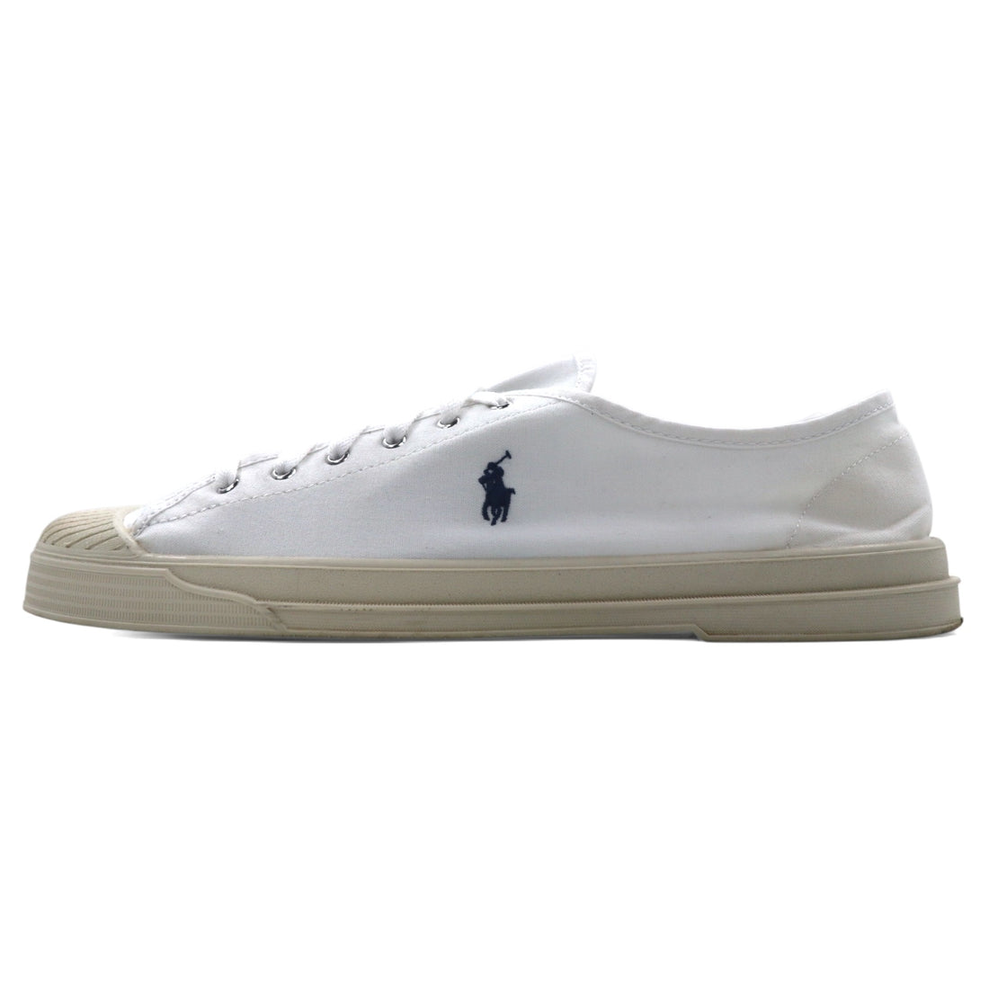 Polo Ralph Lauren shell toe canvas sneakers essence 100 canvas cap-toe sneaker 28cm white small pony embroidery