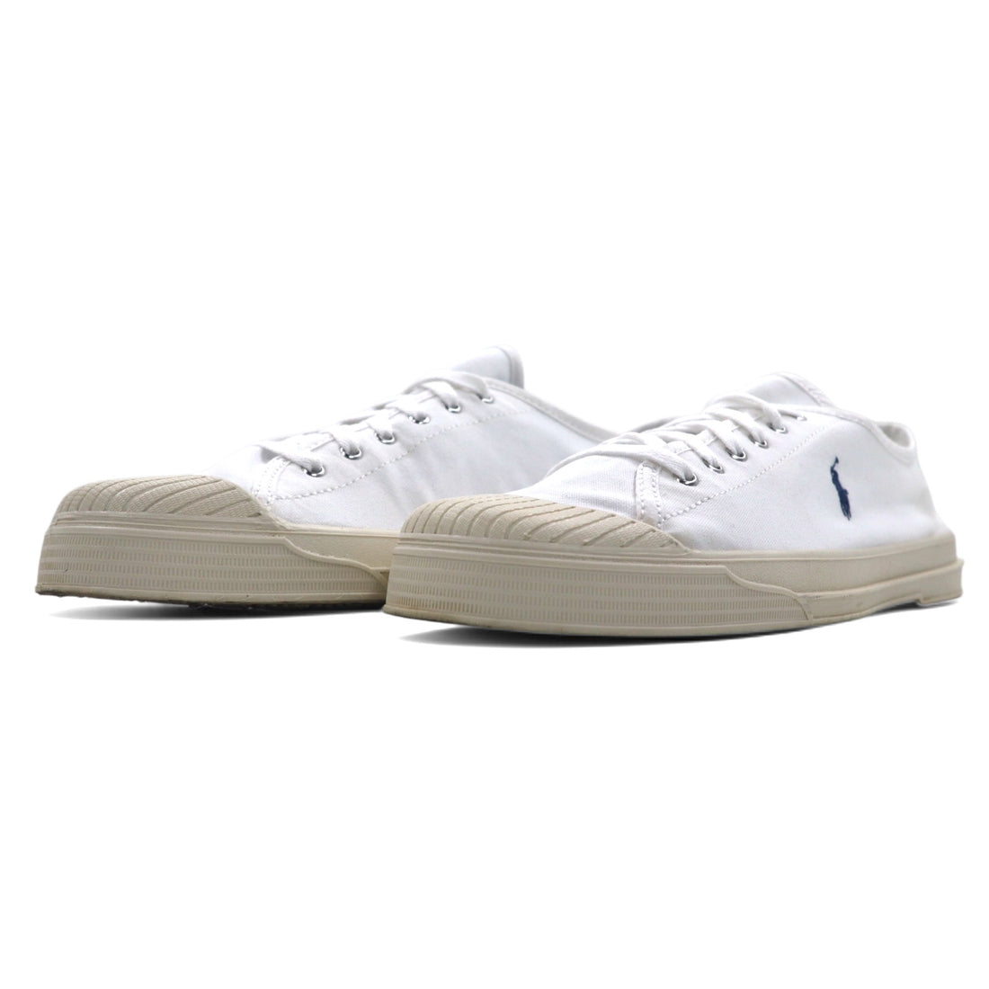 Polo Ralph Lauren shell toe canvas sneakers essence 100 canvas cap-toe sneaker 28cm white small pony embroidery