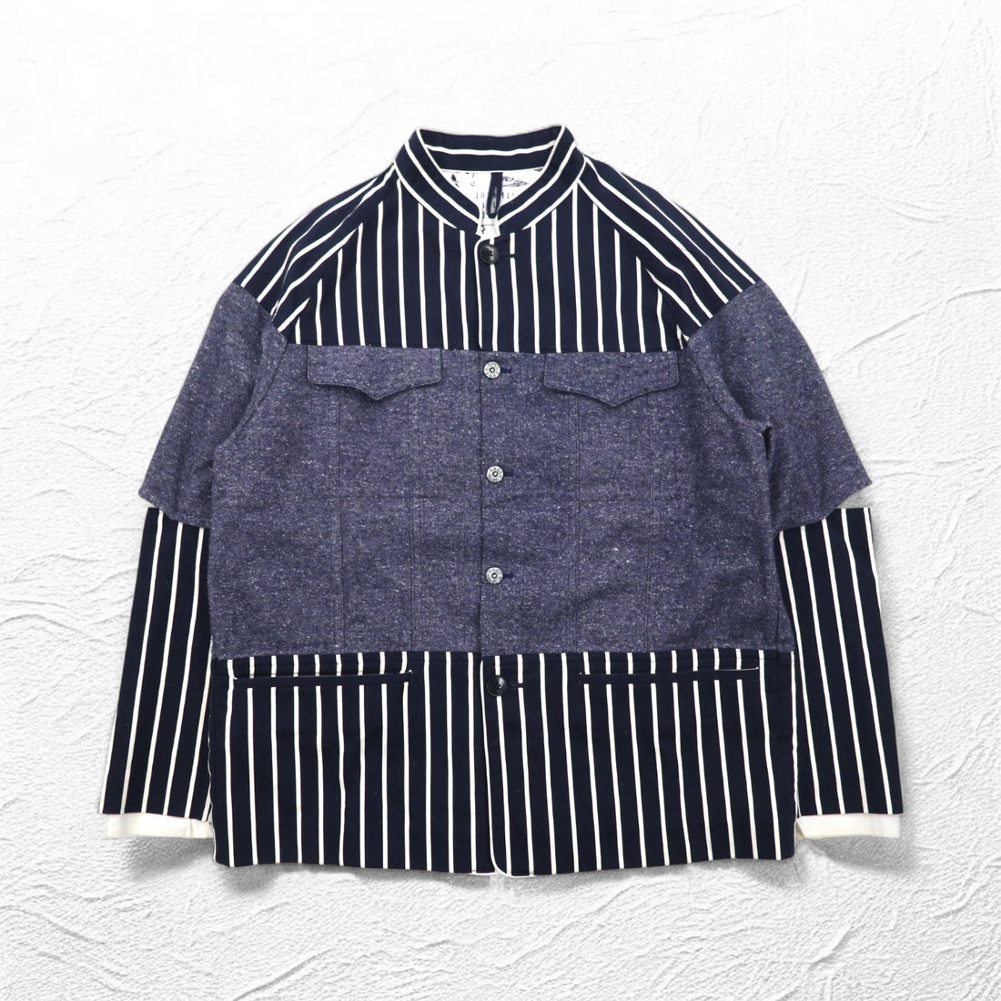 JUVENILE HALL ROLL CALL Shirt Jacket FREE Navy Stripe Made in Japan