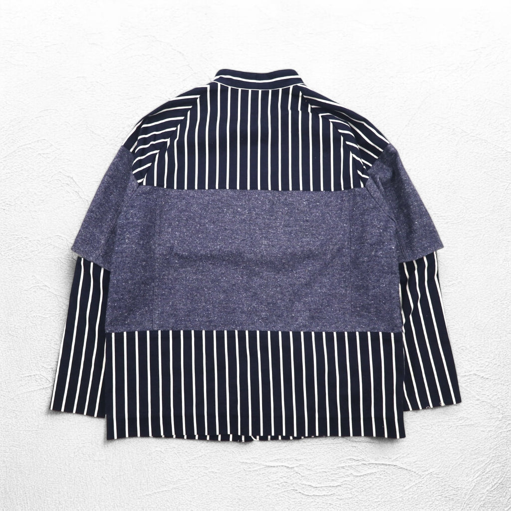 JUVENILE HALL ROLL CALL Shirt Jacket FREE Navy Stripe Made in Japan