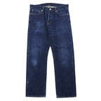 日本然リトテ-古着オンライン-DENIM & SUPPLY RALPH LAUREN リジッド デニムパンツ 32 ブルー 濃紺 STRAIGHT レザーパッチ ボタンフライ-DENIM & SUPPLY RALPH LAUREN Rigid Denim Pants 32 Blue Navy STRAIGHT Leather Patch Button Fly