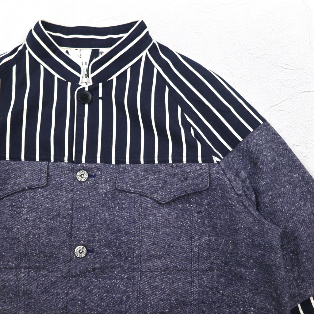 JUVENILE HALL ROLL CALL Shirt Jacket FREE Navy Stripe Made in Japan