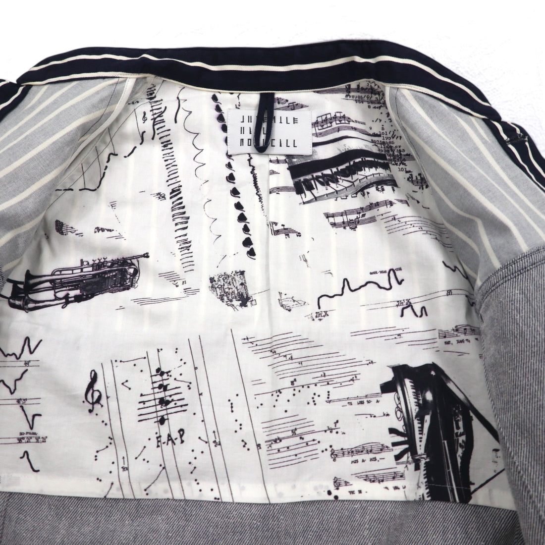 JUVENILE HALL ROLL CALL Shirt Jacket FREE Navy Stripe Made in Japan