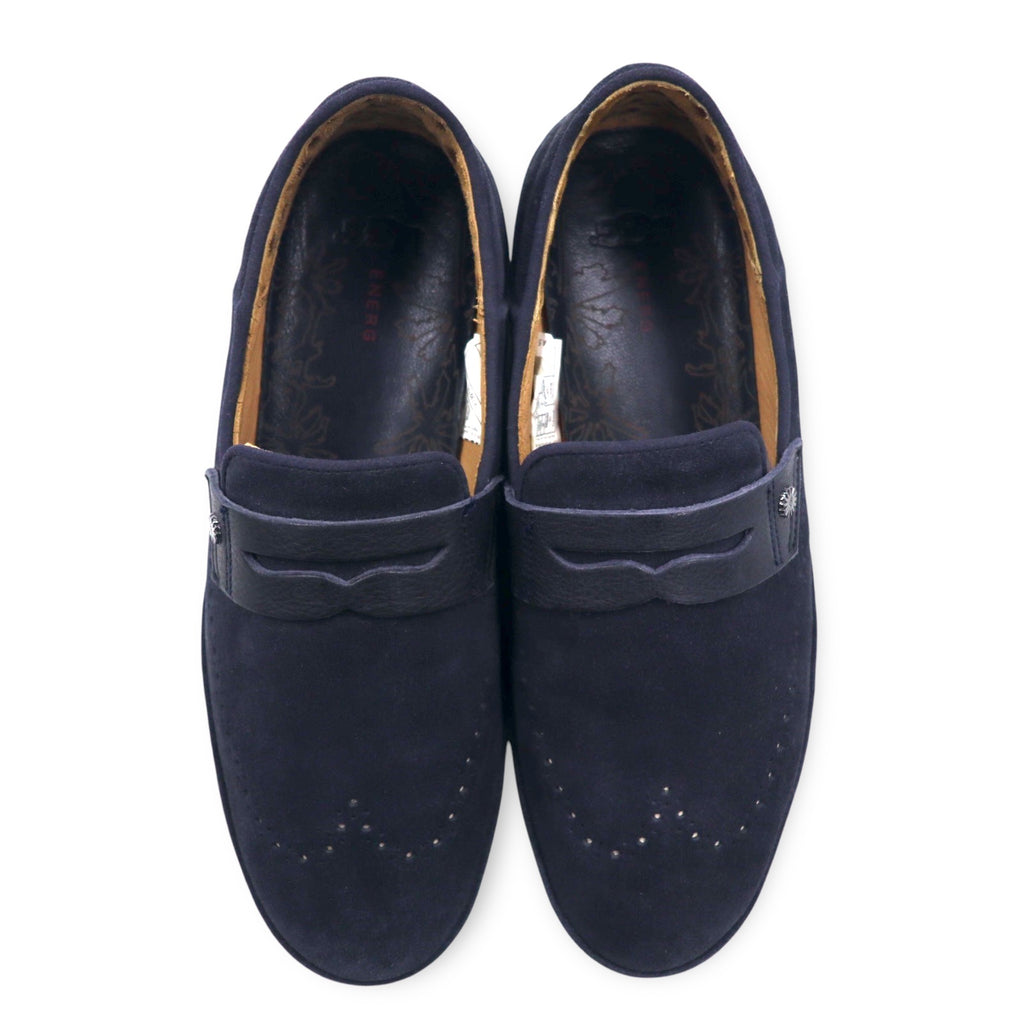UGG coin loafer slip-on sneaker ENERG 27cm navy suede wingtip 1092174