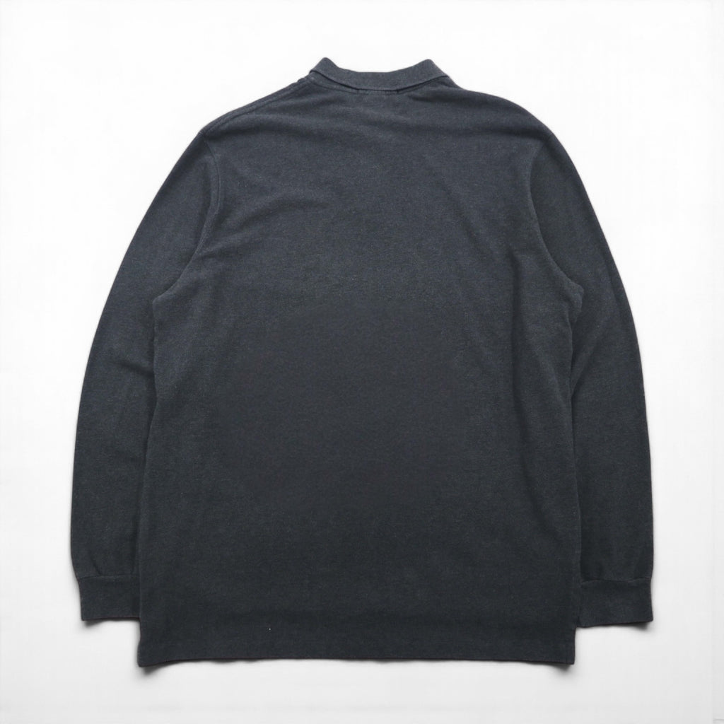 Polo Ralph Lauren 90年代 ビッグサイズ 長袖ポロシャツ ラガーシャツ XL グレー 鹿の子 スモールポニー刺繡