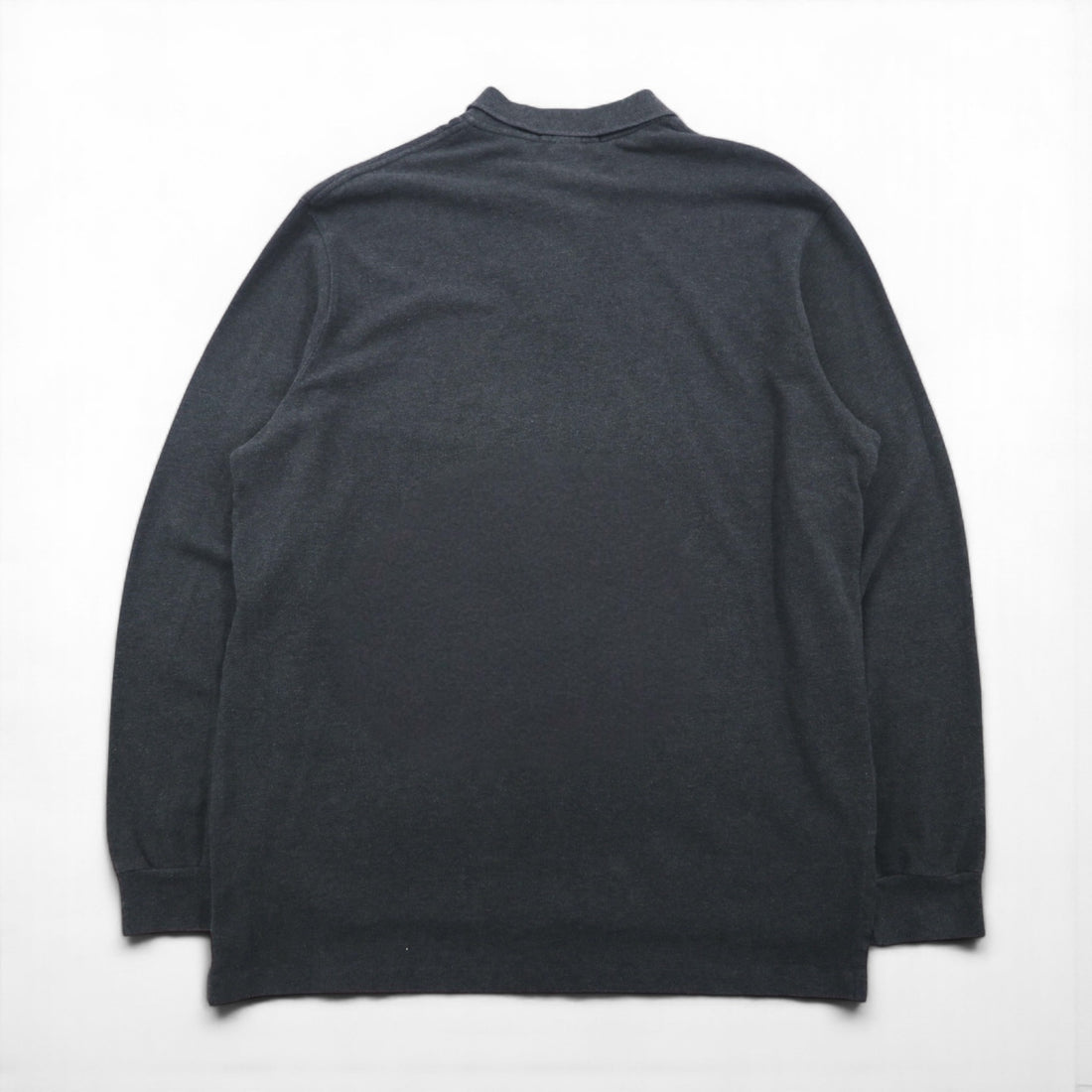 Polo Ralph Lauren 90年代 ビッグサイズ 長袖ポロシャツ ラガーシャツ XL グレー 鹿の子 スモールポニー刺繡