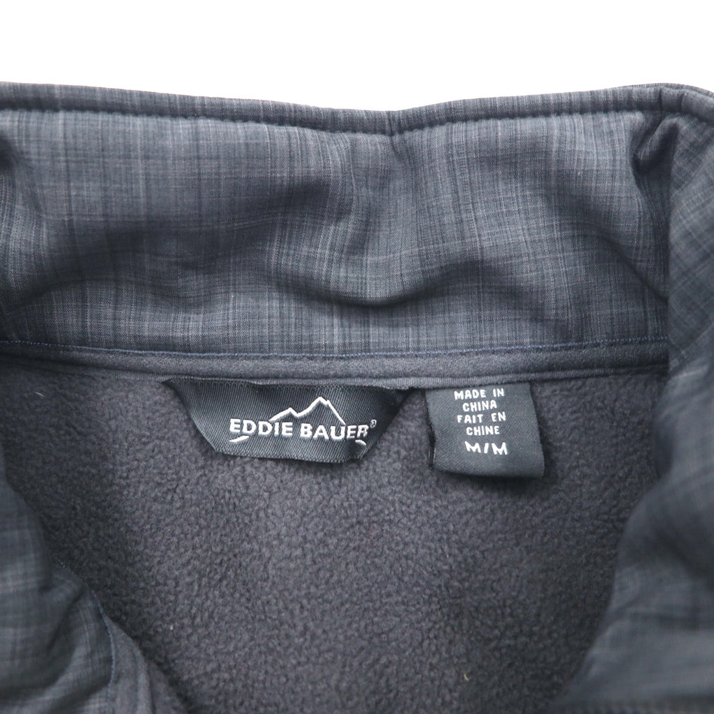 Eddie Bauer フリースライニング ソフトシェルジャケット M グレー アメリカ企業 ワンポイント刺繡