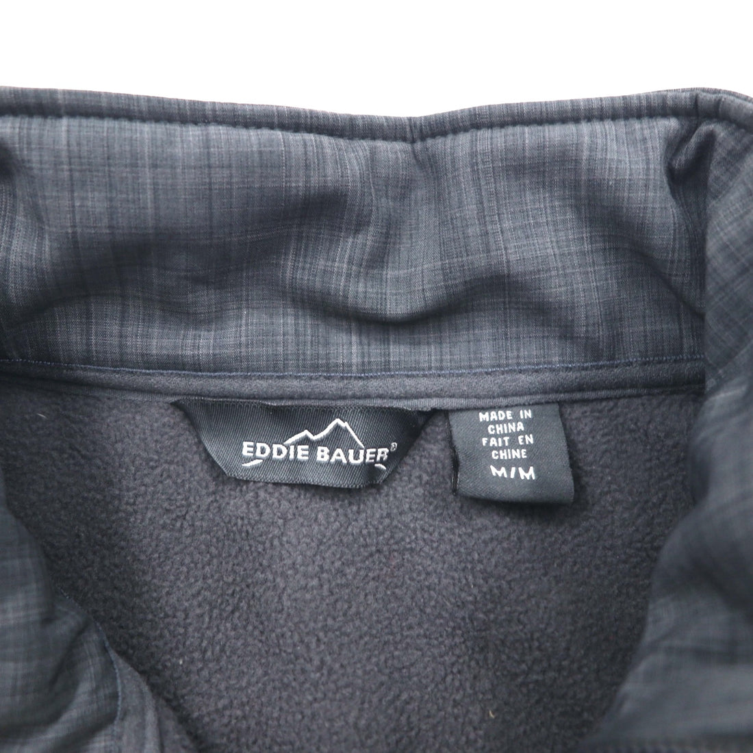 Eddie Bauer フリースライニング ソフトシェルジャケット M グレー アメリカ企業 ワンポイント刺繡