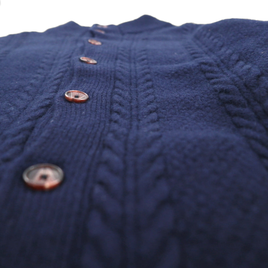 Vintage Fisherman Cardigan フィッシャーマン アランニット カーディガン L ウール Jos A Bank エルボーパッチ