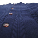 Vintage Fisherman Cardigan フィッシャーマン アランニット カーディガン L ウール Jos A Bank エルボーパッチ