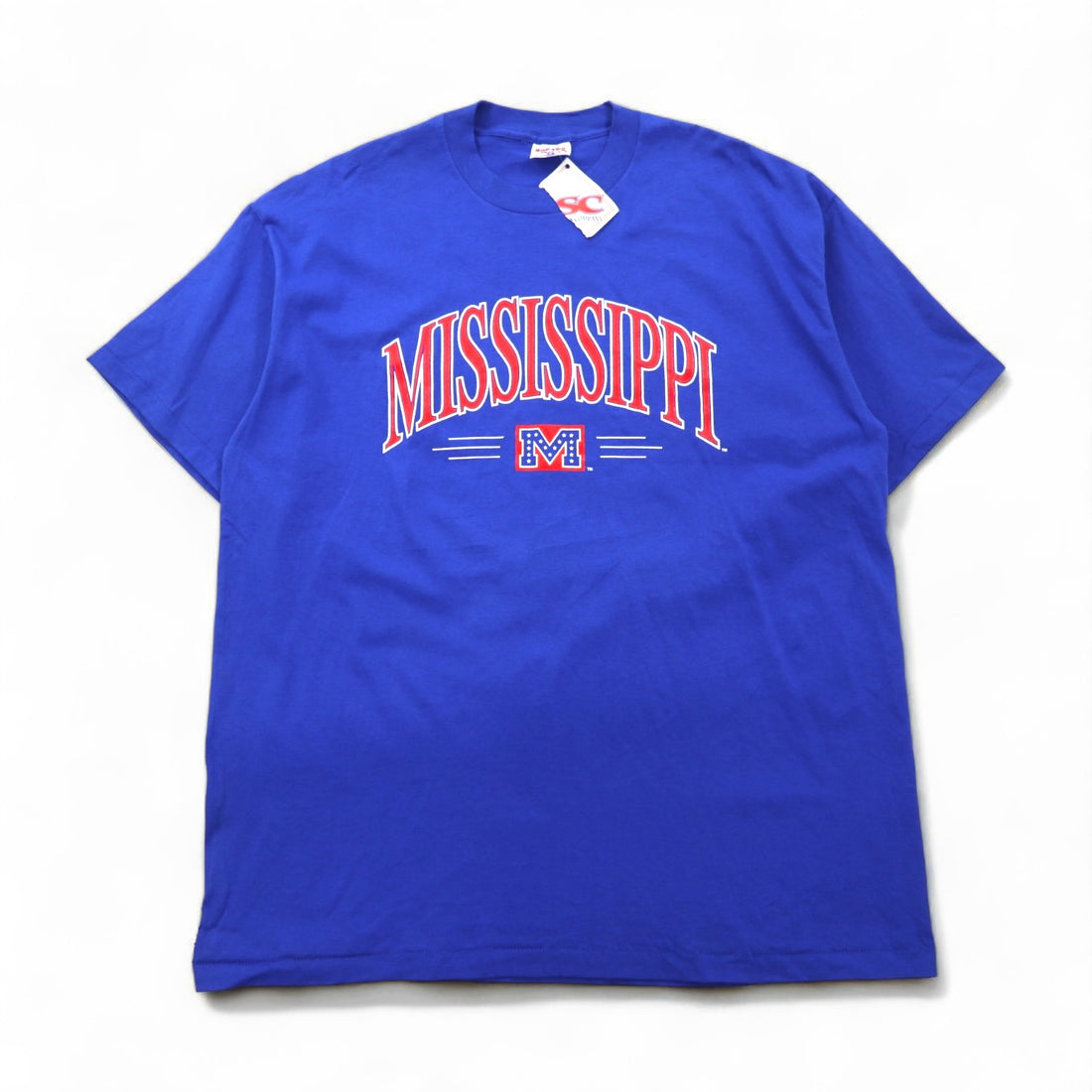 90s Vintage SOF Tee, Single Stitch, Made in USA, Size 2XL, Blue Cotton, Mississippi Arch Logo, Jays Tee
