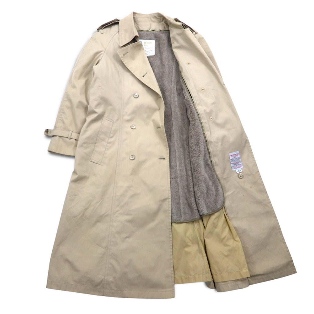 LONDON FOG 90s MAINCOATS double-breasted trench coat, L, beige, detachable fleece liner, belt included
