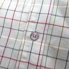 BURBERRY 90年代 長袖シャツ M ベージュ コットン チェック 胸ポケット ワンポイントロゴ 刺繍