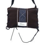 Azuma TALLIT STRIPE UTILITY SACK Sacoche Bag Brown Wool Jacquard Lace Up TALLIT STRIPE UTILITY SACK 20AH-AC-05 Handled by HAZE Made in Japan