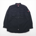 FUBU 00年代 リップストップ フィールドシャツ M ブラック ダブルポケット ユーティリティシャツ