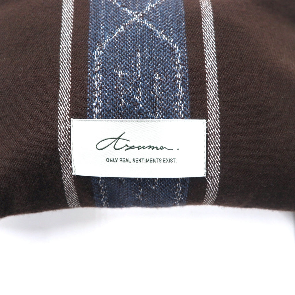Azuma TALLIT STRIPE UTILITY SACK Sacoche Bag Brown Wool Jacquard Lace Up TALLIT STRIPE UTILITY SACK 20AH-AC-05 Handled by HAZE Made in Japan