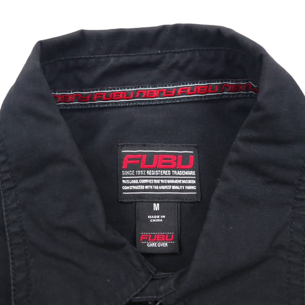 FUBU 00年代 リップストップ フィールドシャツ M ブラック ダブルポケット ユーティリティシャツ