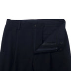 Kemit Wool Tuck Pants Tapered Slacks 48 Navy Wool Gabardine 0301-0209 Made in Japan