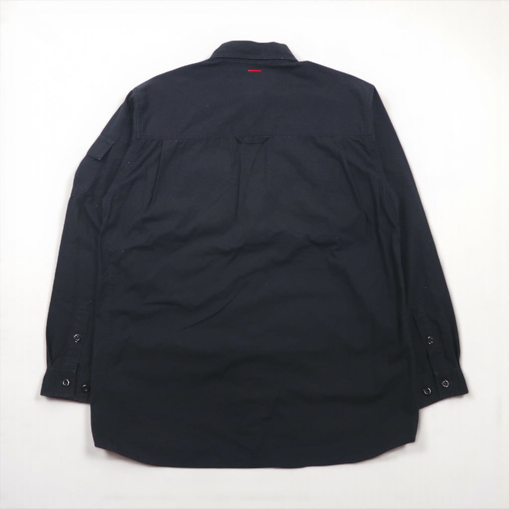 FUBU 00年代 リップストップ フィールドシャツ M ブラック ダブルポケット ユーティリティシャツ