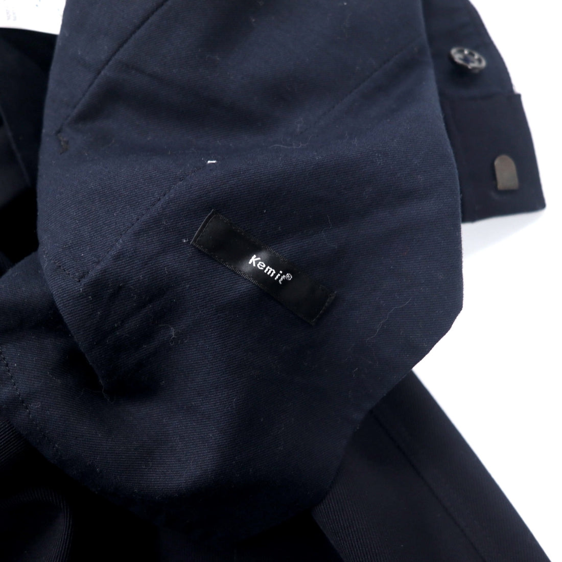Kemit Wool Tuck Pants Tapered Slacks 48 Navy Wool Gabardine 0301-0209 Made in Japan