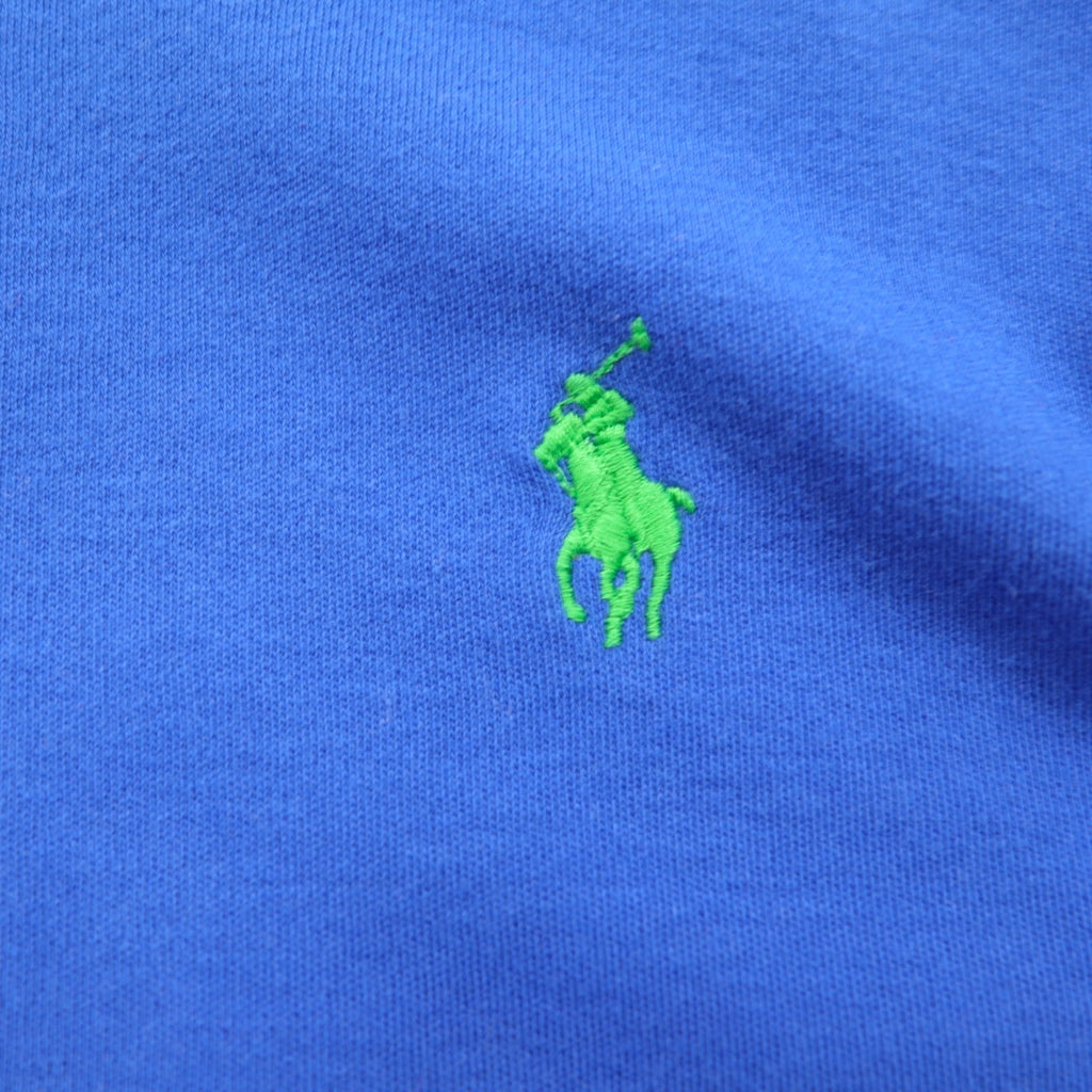 Polo Ralph Lauren ビッグサイズ 長袖ポロシャツ ラガーシャツ XL ブルー CUSTOM FIT スモールポニー刺繡