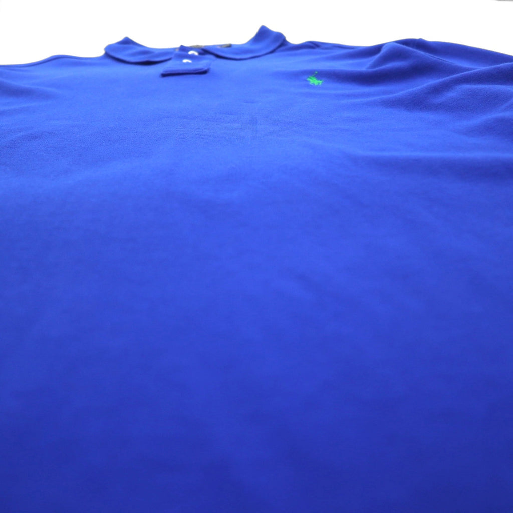 Polo Ralph Lauren ビッグサイズ 長袖ポロシャツ ラガーシャツ XL ブルー CUSTOM FIT スモールポニー刺繡