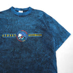 90s Australian-made Gooses T-Shirt, single-stitched, vintage Sydney cotton, size M, blue, vintage wash.