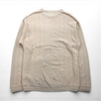 CHAPS RALPH LAUREN 90s 3D Jacquard Herringbone Cotton Knit, Size 2XL, Beige, Hand Flamed