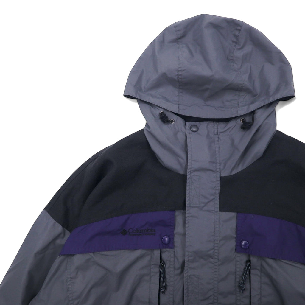Columbia 90s Anorak Parka Mountain Parka XL Grey Nylon Drawcord