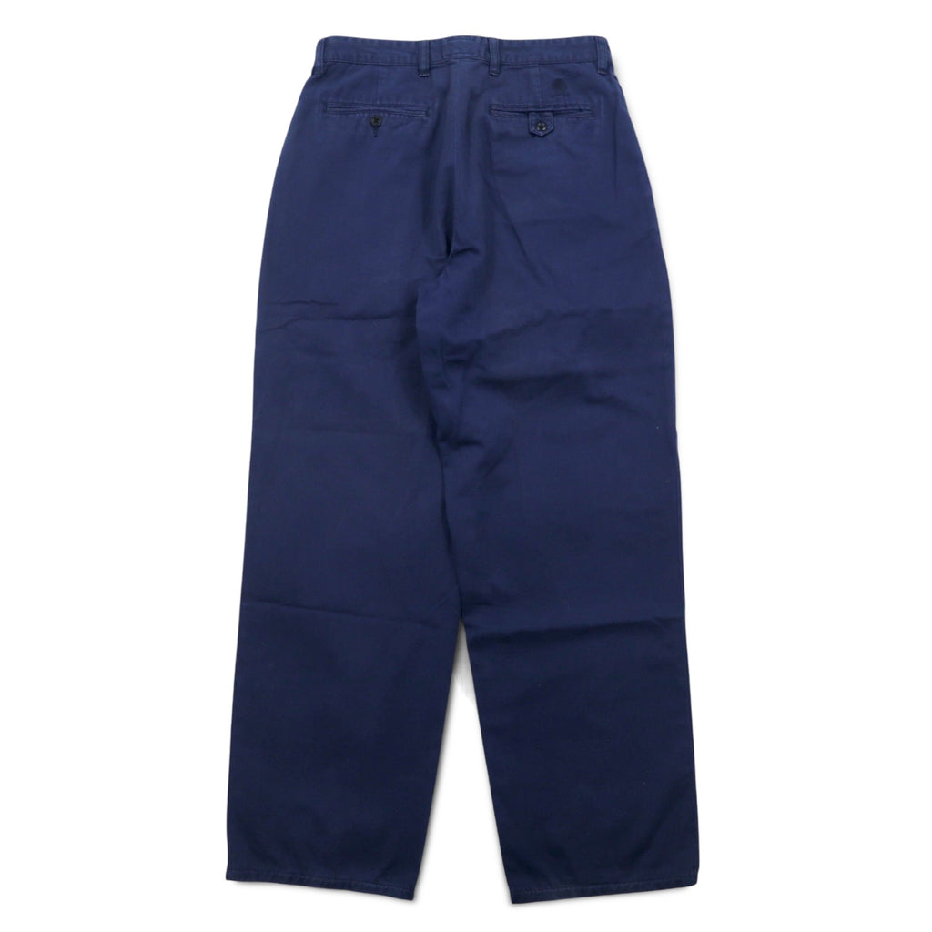 TOMMY HILFIGER Tucked Wide Chino Pants, Medium, Navy, Cotton