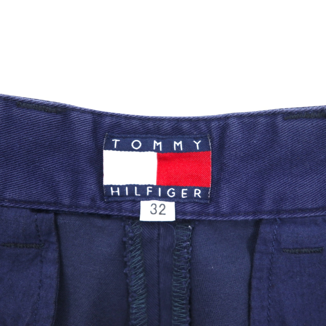 TOMMY HILFIGER Tucked Wide Chino Pants, Medium, Navy, Cotton