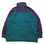 Columbia 90s Sailing Jacket Mountain Parka L Green Purple Nylon Radial Sleeve Drawstring Zip-in-Zip Gizzmo