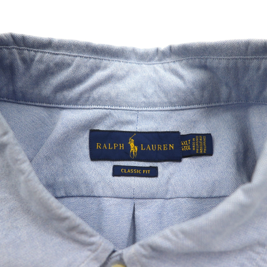 RALPH LAUREN ビッグサイズ CLASSIC FIT オックスフォード ボタンダウンシャツ 4XL ブルー コットン スモールポニー刺繍