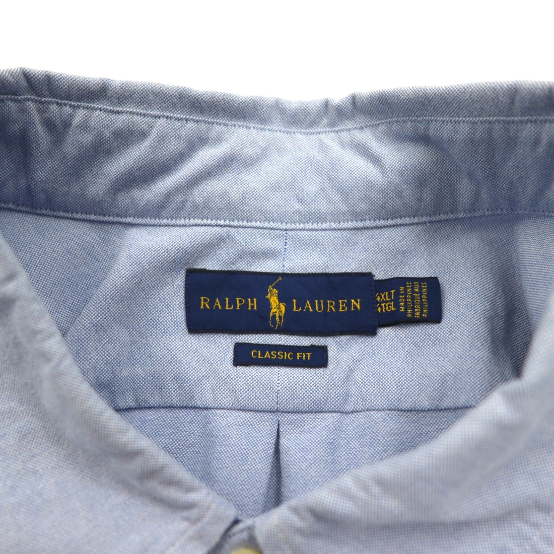 RALPH LAUREN ビッグサイズ CLASSIC FIT オックスフォード ボタンダウンシャツ 4XL ブルー コットン スモールポニー刺繍