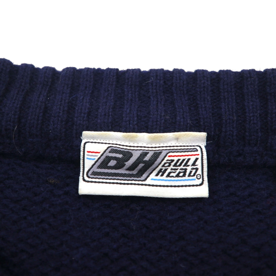 90s Vintage Shetland Wool Sweater, Argyle Pattern, XL, Navy, BULL HEAD SHETLAND, Wool
