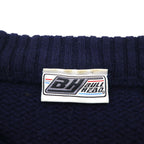 90s Vintage Shetland Wool Sweater, Argyle Pattern, XL, Navy, BULL HEAD SHETLAND, Wool