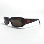 GUCCI Italian-made rectangular loop sunglasses, brown, size 140, GG2450/S, E9P, 52◻︎17