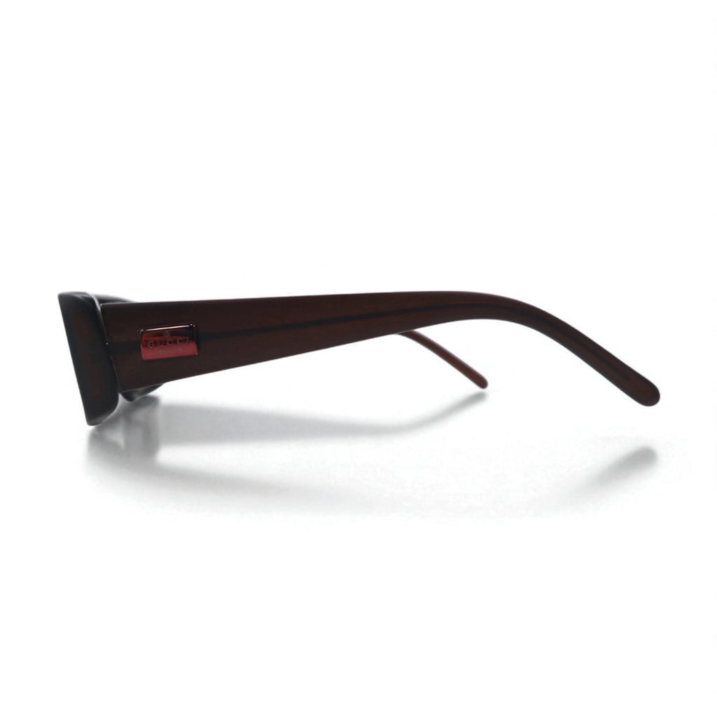 GUCCI Italian-made rectangular loop sunglasses, brown, size 140, GG2450/S, E9P, 52◻︎17
