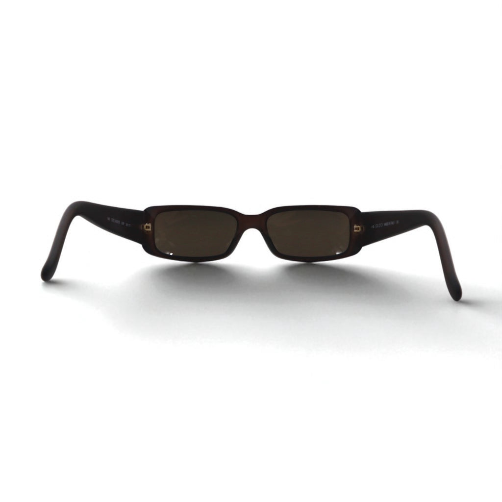 GUCCI Italian-made rectangular loop sunglasses, brown, size 140, GG2450/S, E9P, 52◻︎17