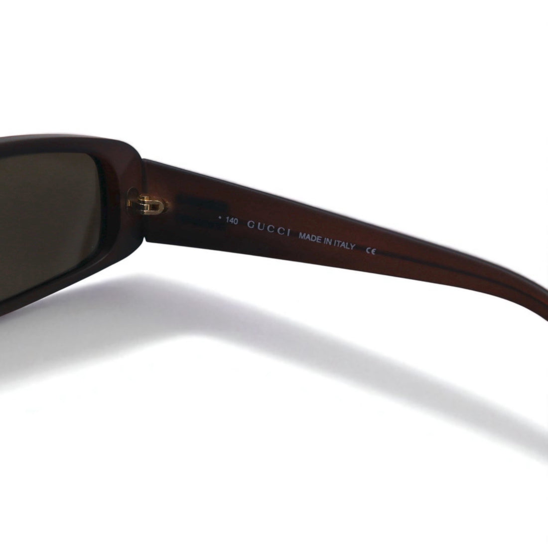 GUCCI Italian-made rectangular loop sunglasses, brown, size 140, GG2450/S, E9P, 52◻︎17