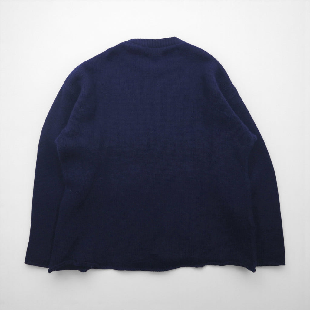90s Vintage Shetland Wool Sweater, Argyle Pattern, XL, Navy, BULL HEAD SHETLAND, Wool
