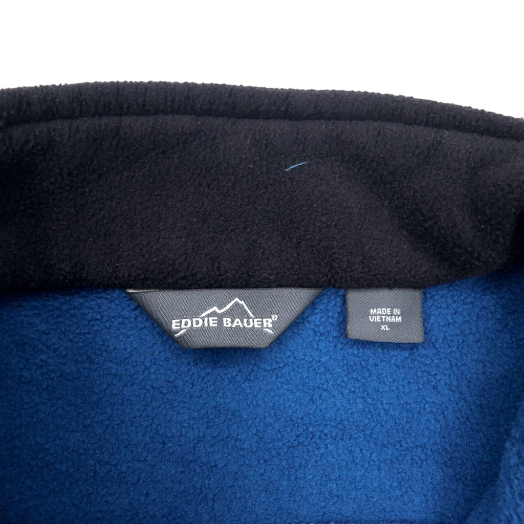 Eddie Bauer Full Zip Fleece Jacket XL Blue Polyester SENECA US Company One Point Embroidery EB200