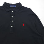 Polo Ralph Lauren ビッグサイズ 長袖ポロシャツ ラガーシャツ 2XL ブラック 鹿の子 スモールポニー刺繡